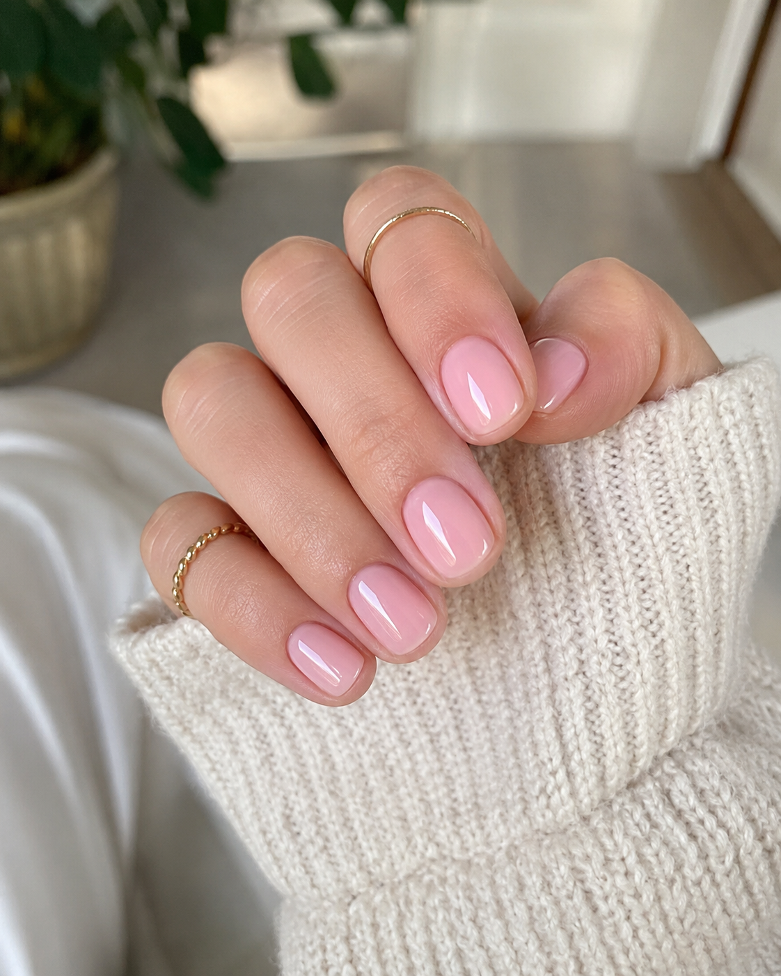 Zartrosa Clean-Girl Nägel
